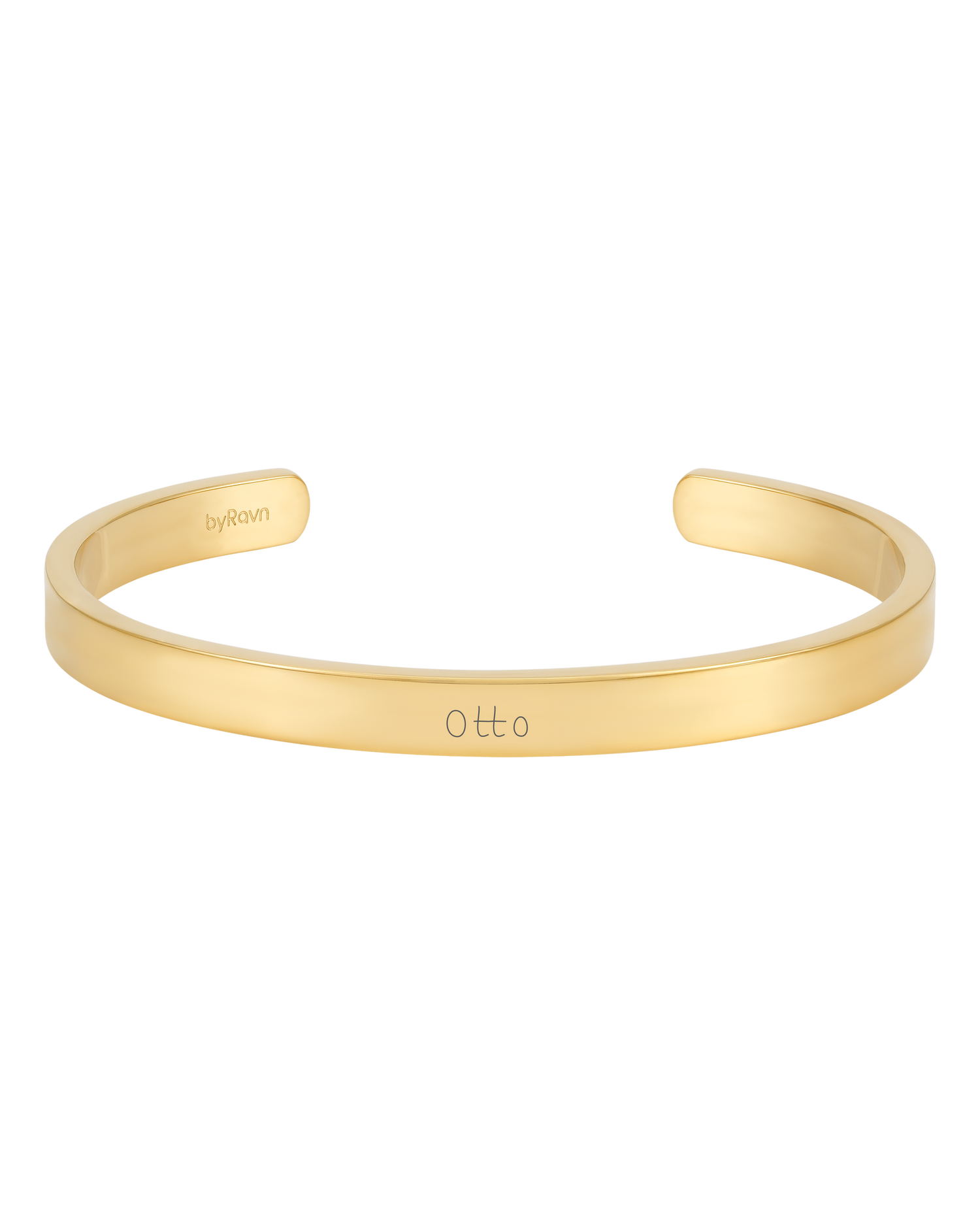 MARS SCRIPT armbånd fra byRavn i guldbelagt stål med navnet "Otto" graveret i håndskrift